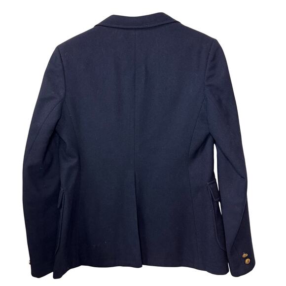 VINTAGE Wool Blazer Size M Navy Blue Academia Preppy Crest Gold School‎ Uniform - Picture 5 of 16
